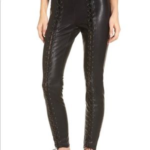 Blank NYC Lace Up Vegan Leather Pants
